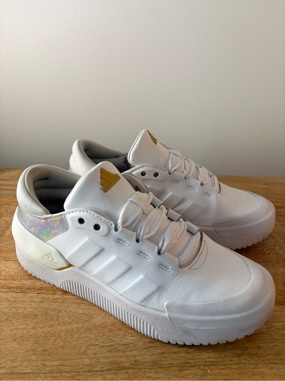 Adidas Court Funk White Matte Gold Platform Sneakers Women’s 5 Y2K Revival